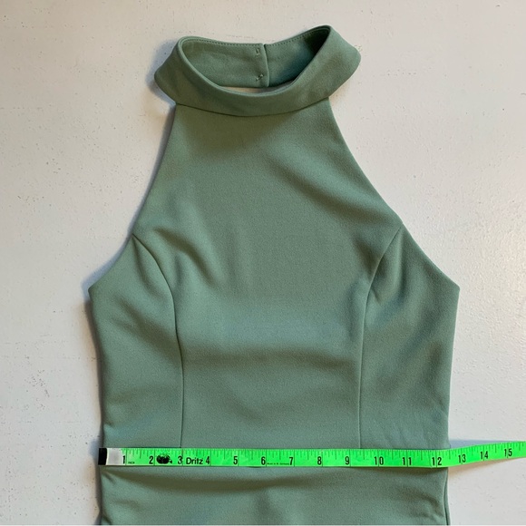 Lulus Small Majestic Perfection Sage Green Ruffled Halter Maxi Dress NWT - Picture 15 of 17